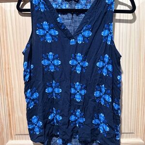 Sonoma Navy Blue Floral Tank Top